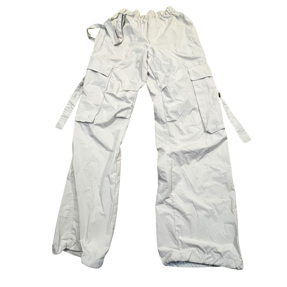 Faded Rose Essentials Womens Cargo Pants Small Beige Wide Leg Utility Streetwear
